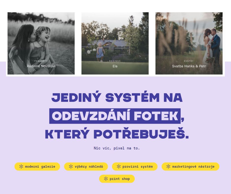 Jak odevzdávat fotky klientům - PIXIN gallery , posílání fotek