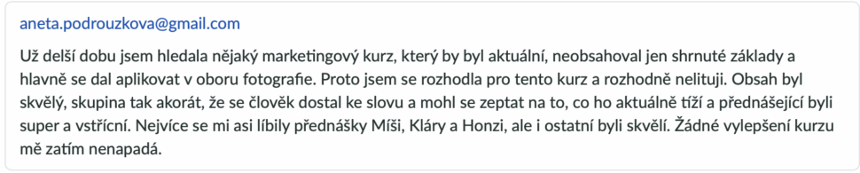 recenze - kurz marketing pro fotografy
